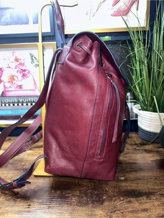 Tory Burch Marion Leather Backpack Burgundy/Oxblood main image 11